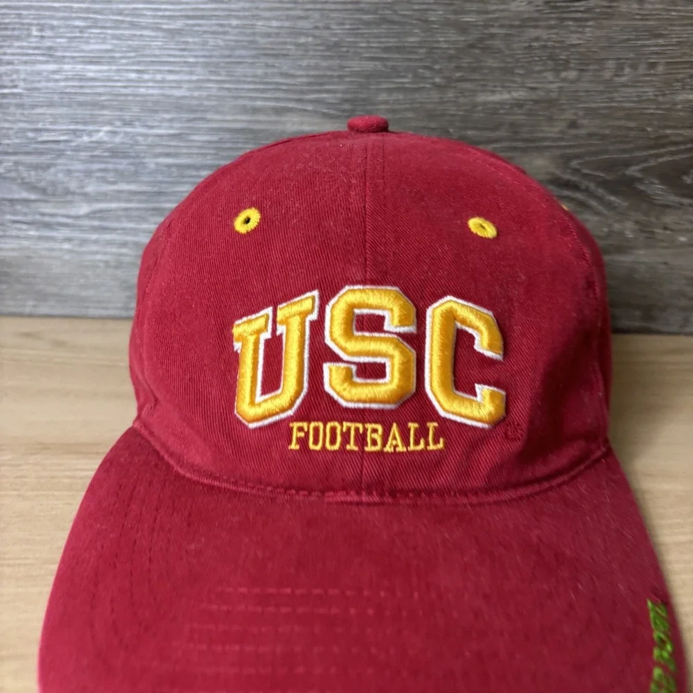 USC Trojans Hat Cap Strap Back Red Yellow NCAA Football Orange Bowl Mens 2005